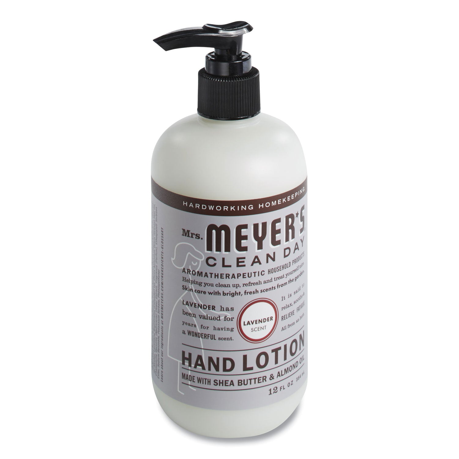 Mrs. Meyer's Clean Day Lavender Lotion - Lotion - 12 fl oz - Lavender - Pump Bottle - For Dry Skin - Applicable on Hand - Cruelty-free, Non-greasy, Paraben-free, Moisturising Pump Bottle - 1 Each