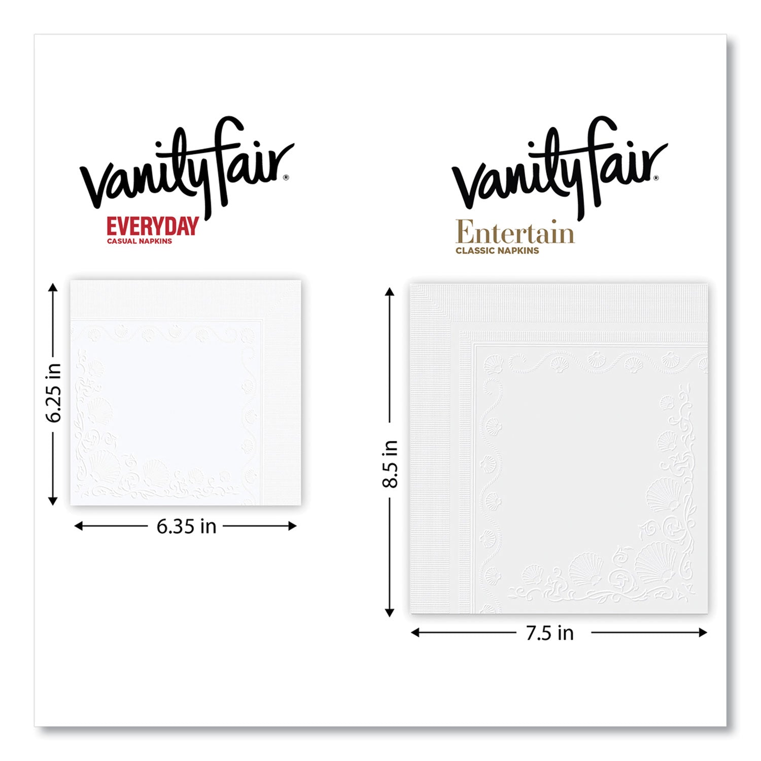Everyday Casual Napkins, 2-Ply, White, 100/Pack