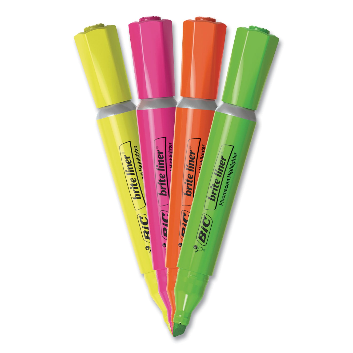 Brite Liner® Grip Tank Highlighter, Chisel Tip, Assorted Colors, Pack of 4