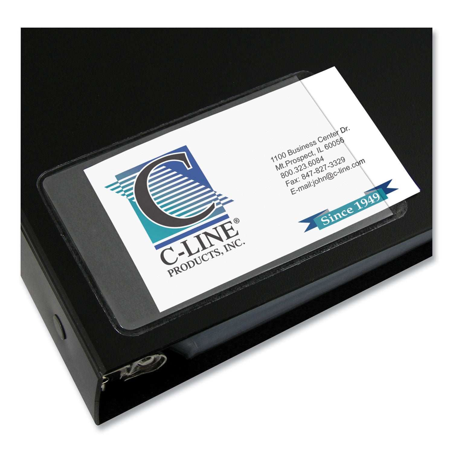 Self-Adhesive Business Card Holder, Side Load, 2" x 3-1/2", Pack of 10