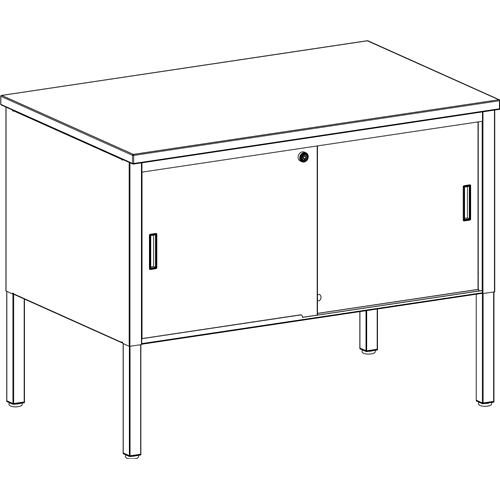 Mailflow Systems Storage Table w/ Locking Doors; 48"W x 30'D Adj. 24"-36"H, HPL