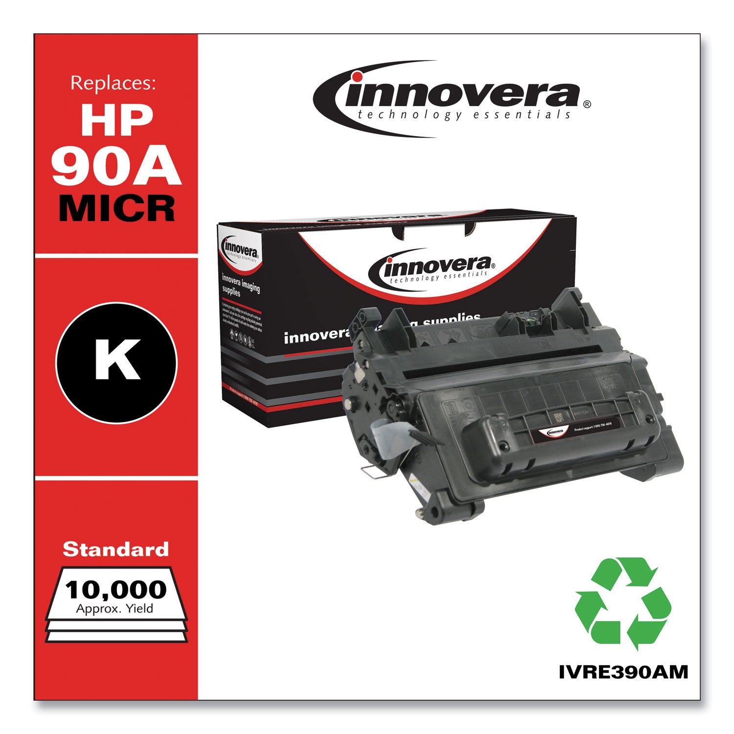 Remanufactured Black MICR Toner, Replacement for 90AM (CE390AM), 10,000 Page-Yield