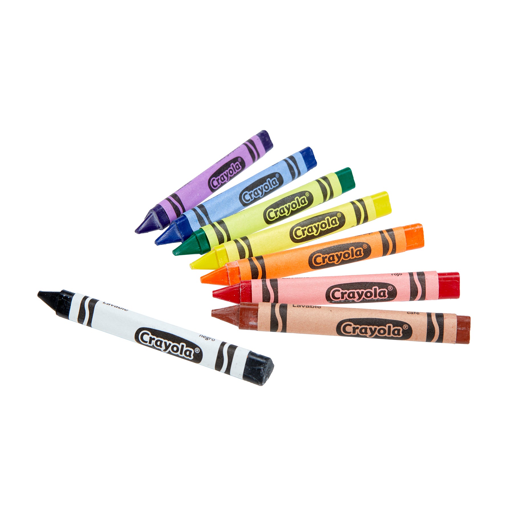 Washable Tripod Grip Crayons, 8 Count