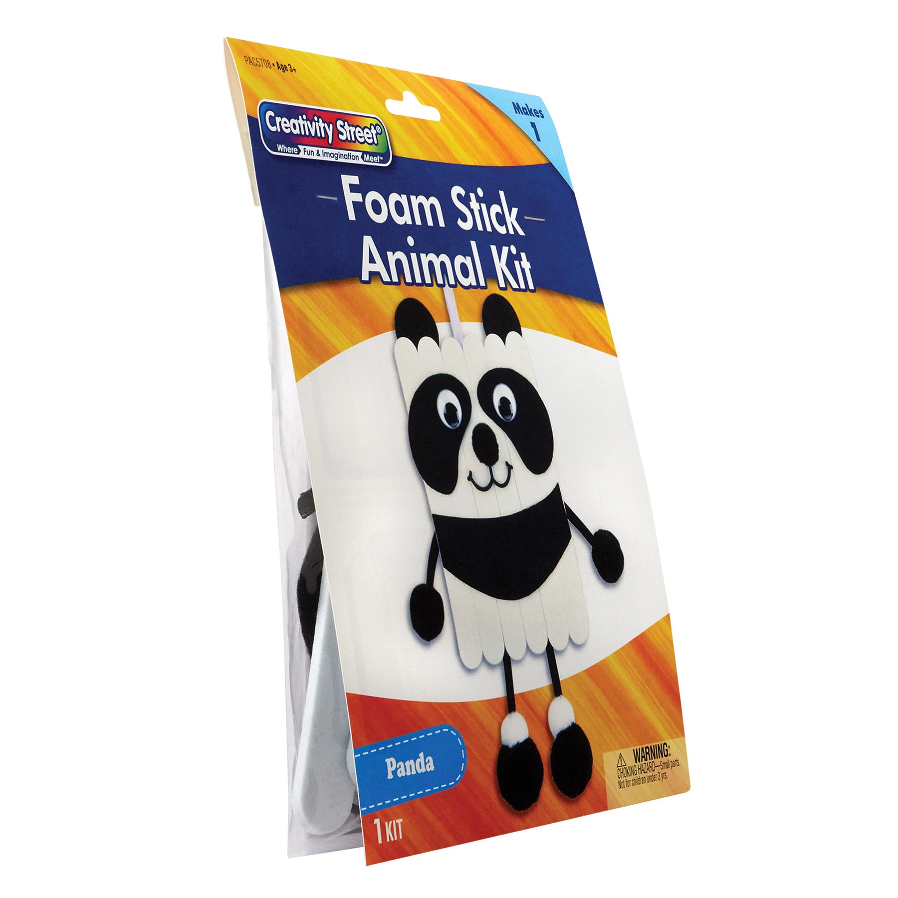 Foam Stick Animal Kit, Panda, 7" x 11.25" x 1", 1 Kit