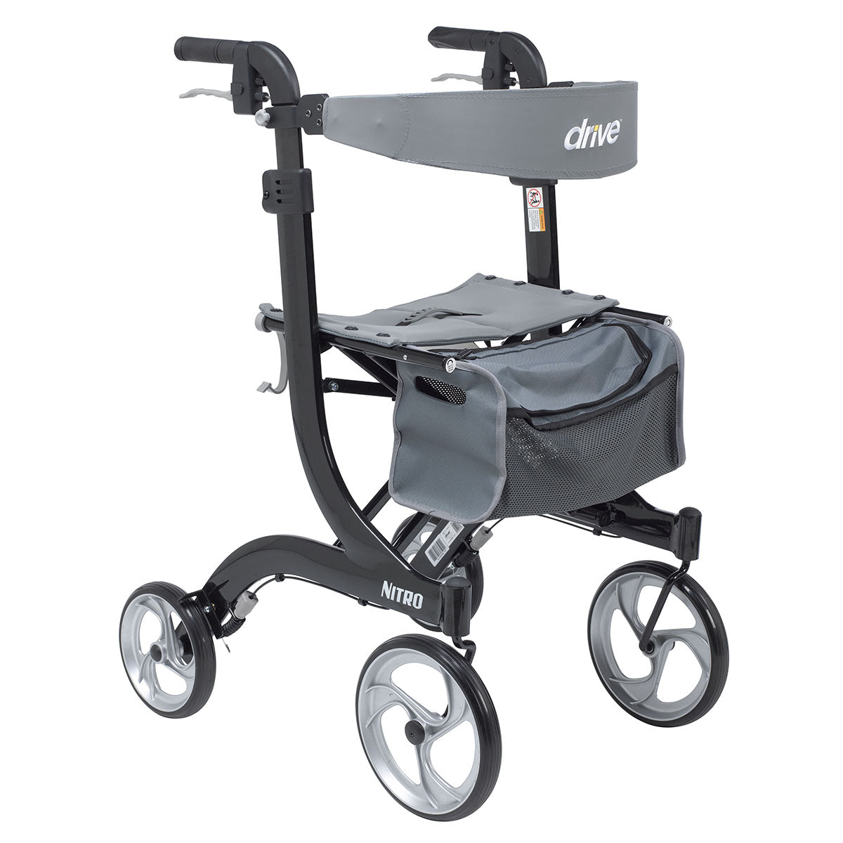 Drive, Nitro Euro Style Rollator Rolling Walker, Tall, Black