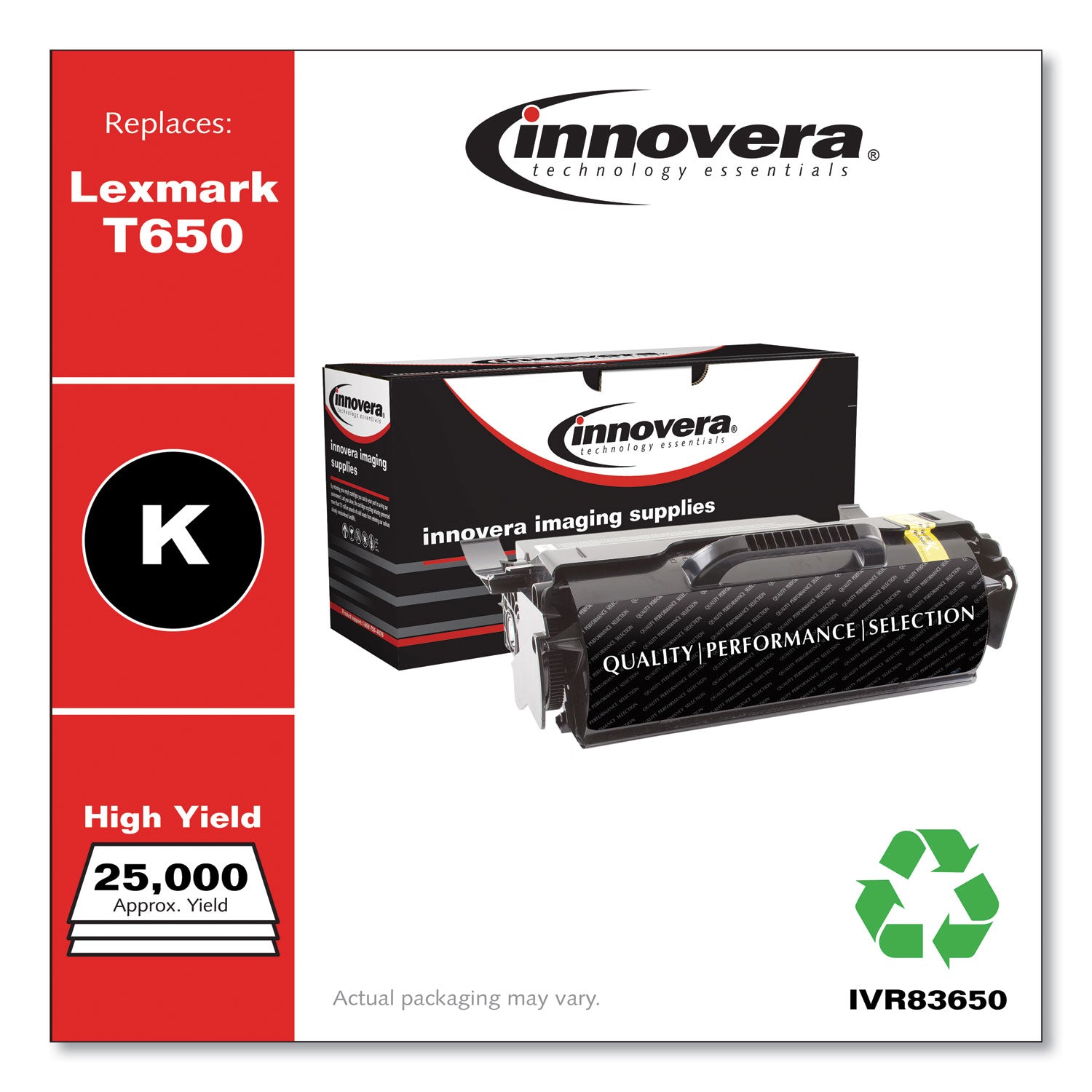 Remanufactured Black Toner, Replacement for T650H21A, 25,000 Page-Yield