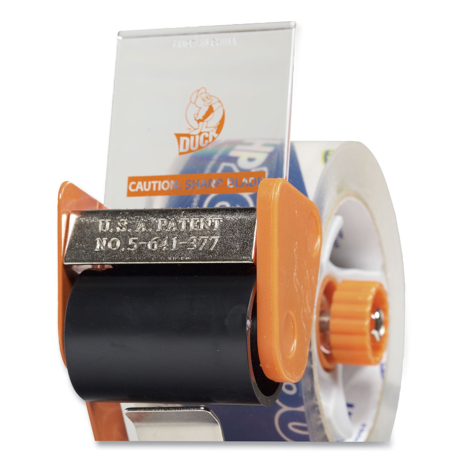 Holds Total 1 Tape(s) - 3" Core - Adjustable Tension Mechanism, Soft Grip, Retractable Blade - Plastic, Metal - Orange - 1 Pack