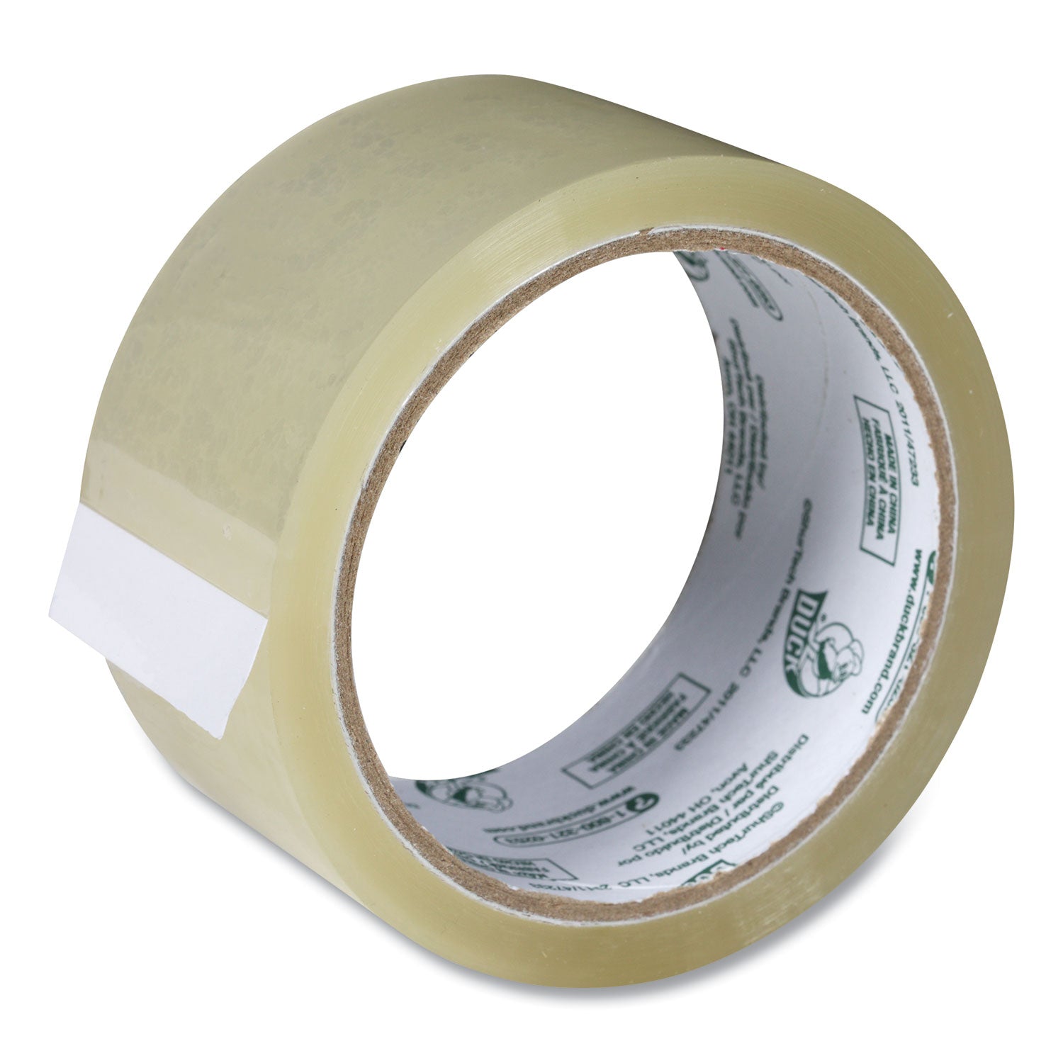 Duck Brand Standard-Grade Packing Tape, Clear, 54.60 yd x 1.88" x 1.9 mil, Acrylic Backing, Water Resistant, 1 Pack
