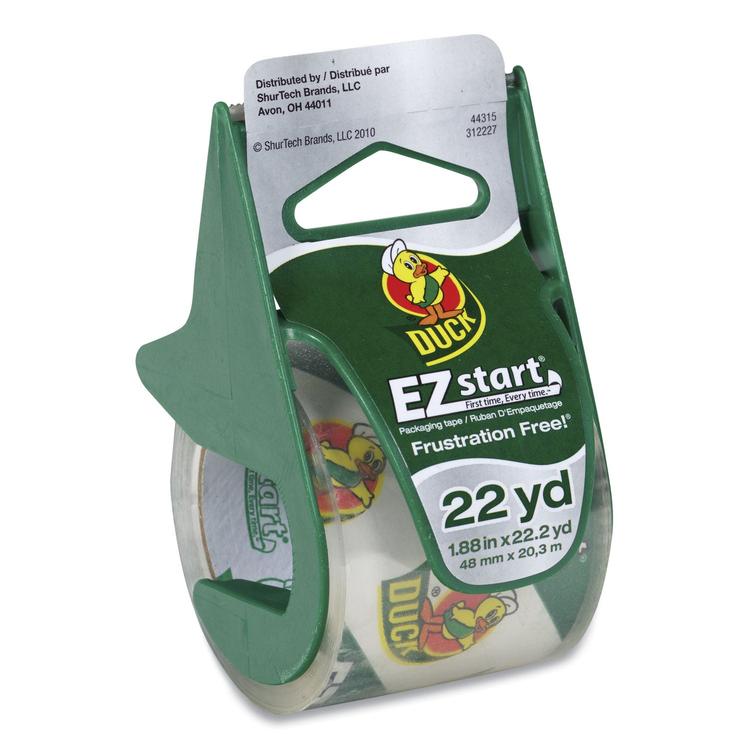 22.20 yd Length x 1.88" Width - Clear - 2.60 mil - Dispenser Included - Tear Resistant, Split Resistant - For Sealing, Packing - 1 Roll