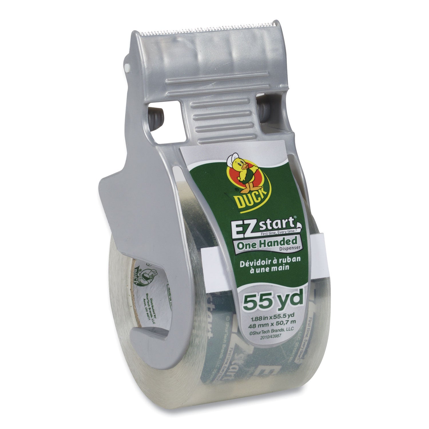 55.70 yd Length x 1.88" Width - 1 1/2" Core - Clear - Dispenser Included - Tear Resistant, Split Resistant - For Packing - 1 Roll