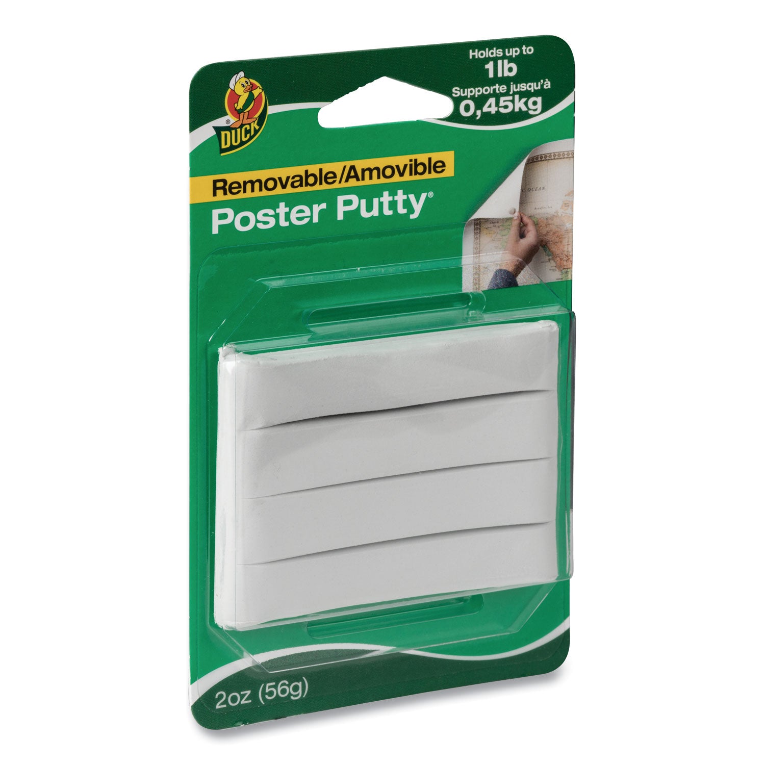 Duck Brand Poster Mounting Putty - White - 3.75 mil - For Mounting - 4 / Pack
