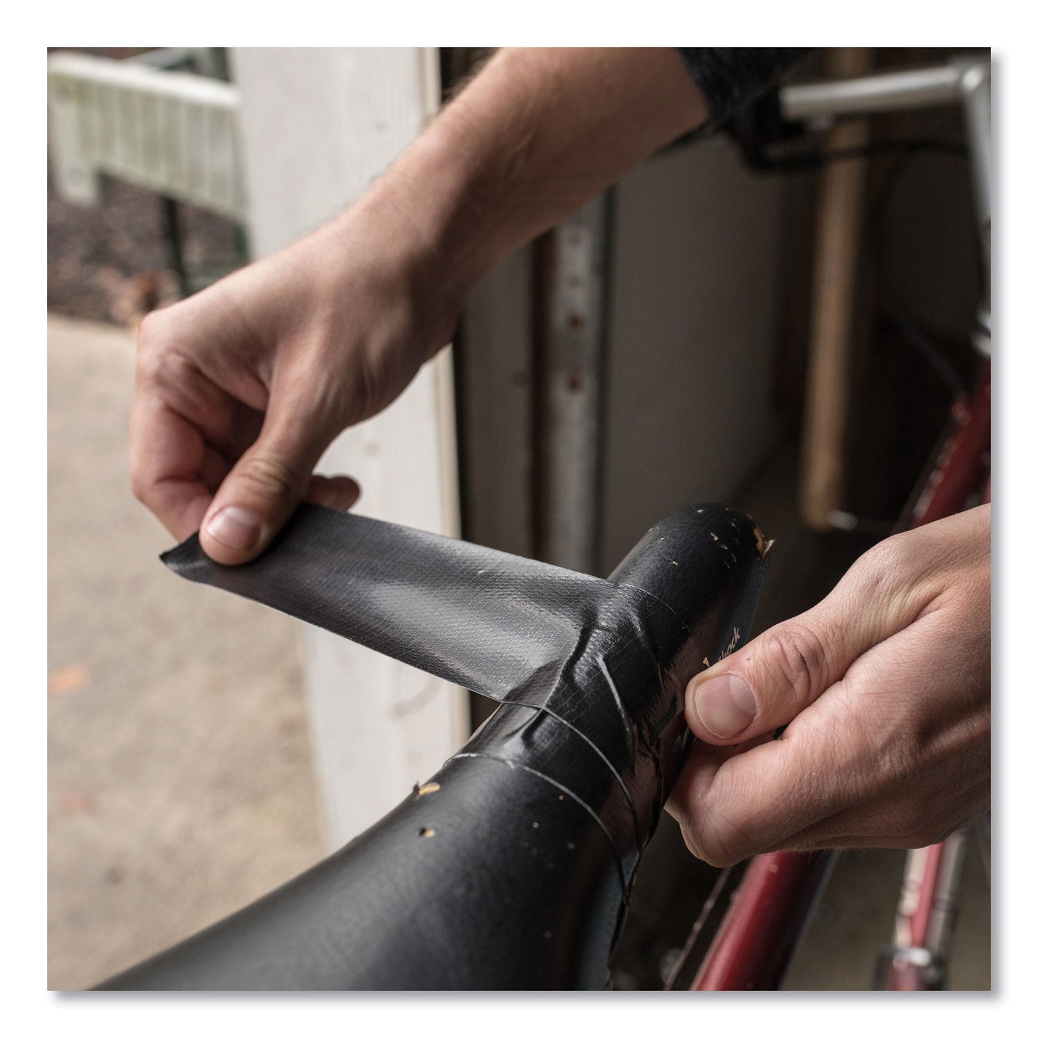35 yd Length x 1.88" Width - Black - Natural Rubber - Polyethylene Backing - For Indoor, Outdoor - 1 Roll
