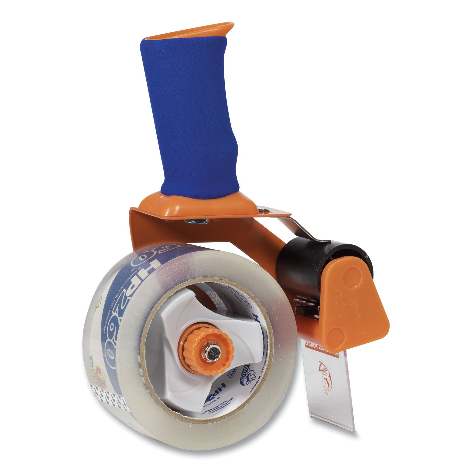 Holds Total 1 Tape(s) - 3" Core - Adjustable Tension Mechanism, Soft Grip, Retractable Blade - Plastic, Metal - Orange - 1 Pack