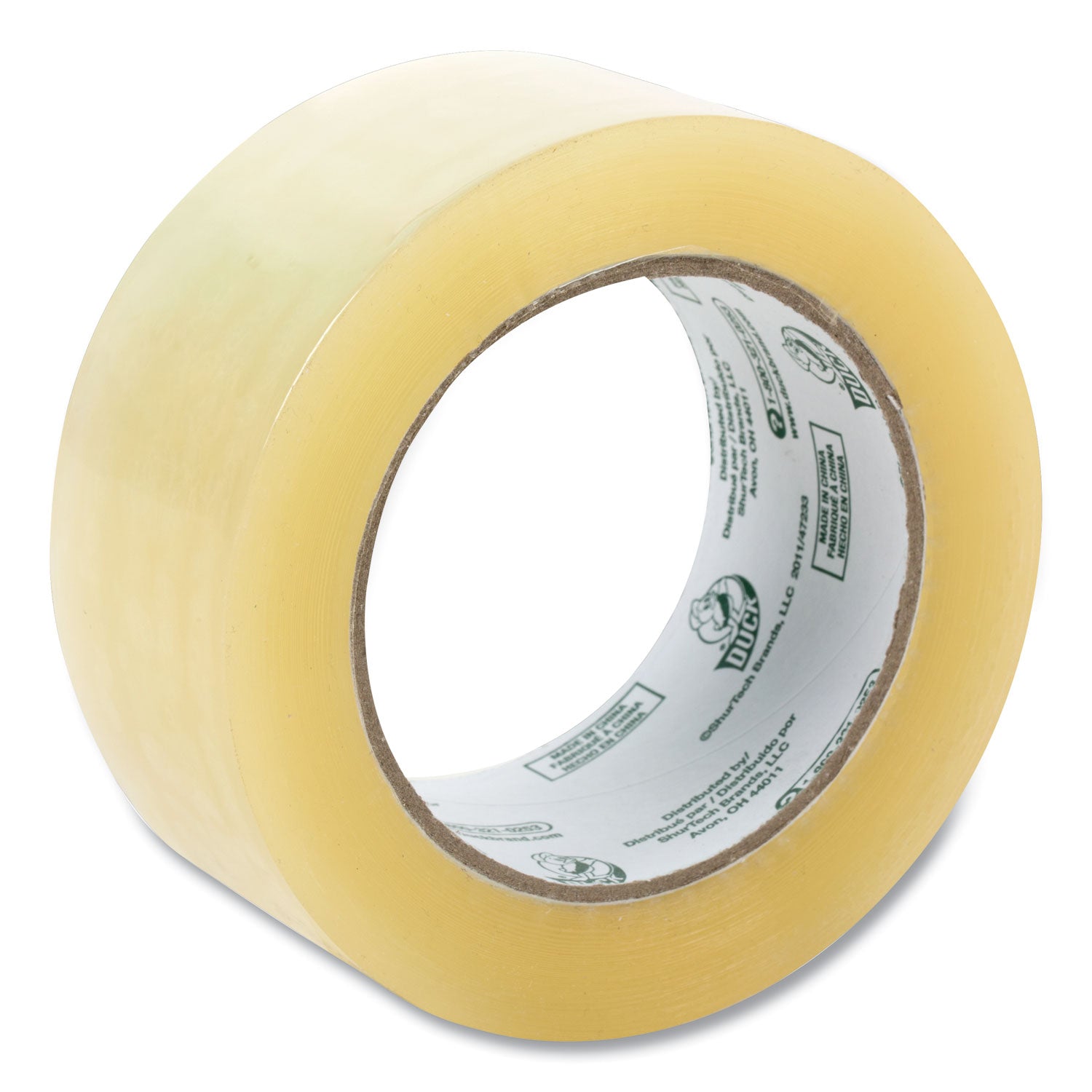 Duck Brand Standard-Grade Packing Tape, Clear, 1.88" x 109.30 yd x 1.9 mil, Acrylic Backing, Water Resistant, 1 Pack