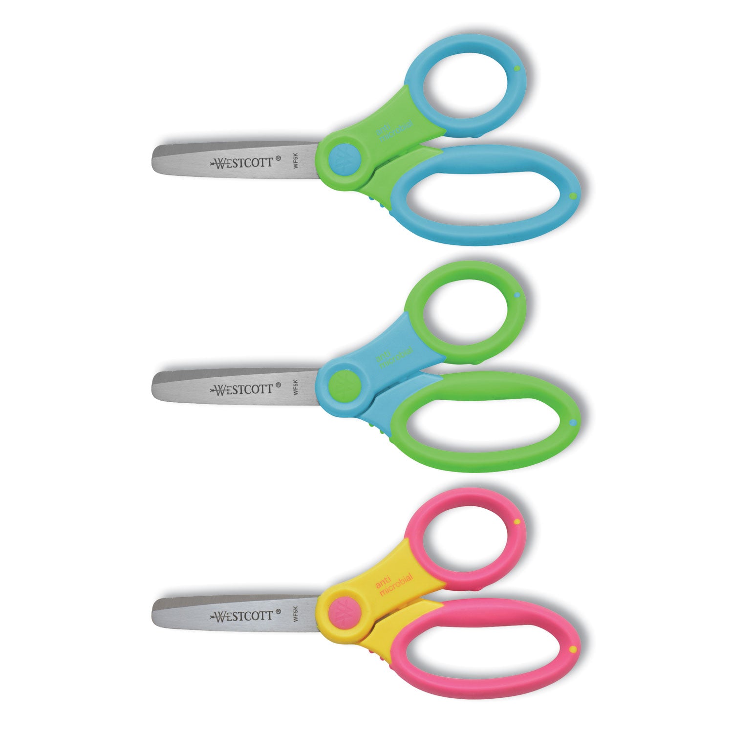 5" Anti-Microbial Kids Scissors, Blunt, Assorted Colors (No Color Choice)