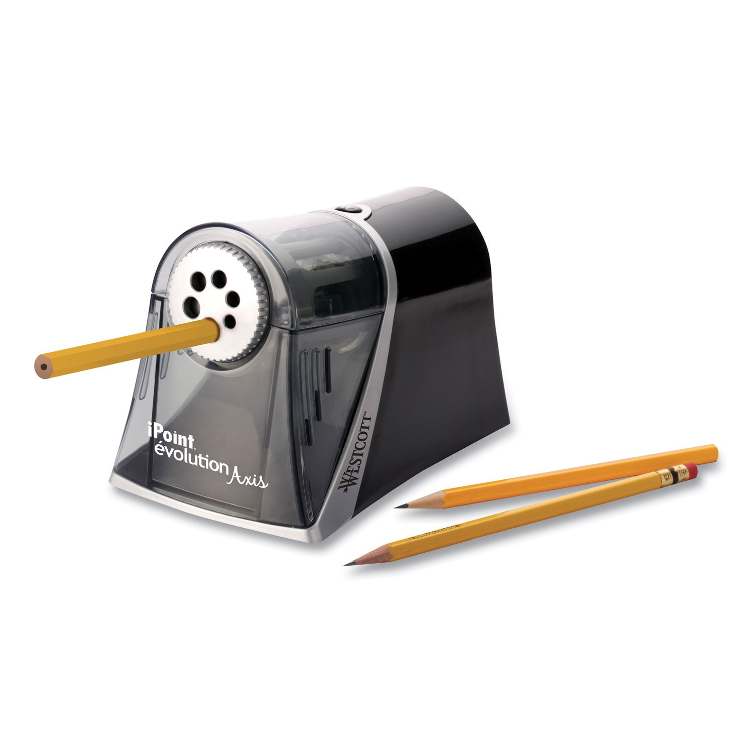 iPoint Evolution Axis Heavy Duty Electric Pencil Sharpener, Black/Silver
