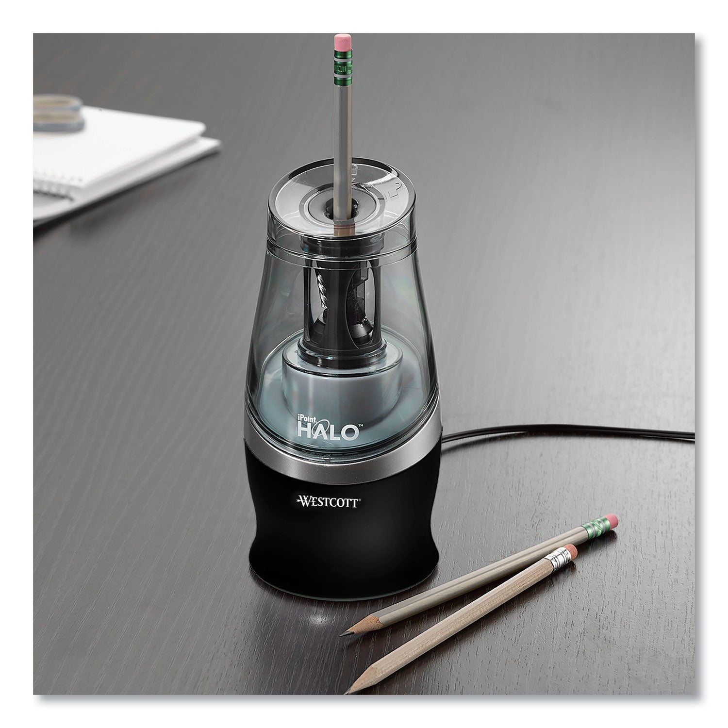 iPoint Halo Electric Pencil Sharpener, Black