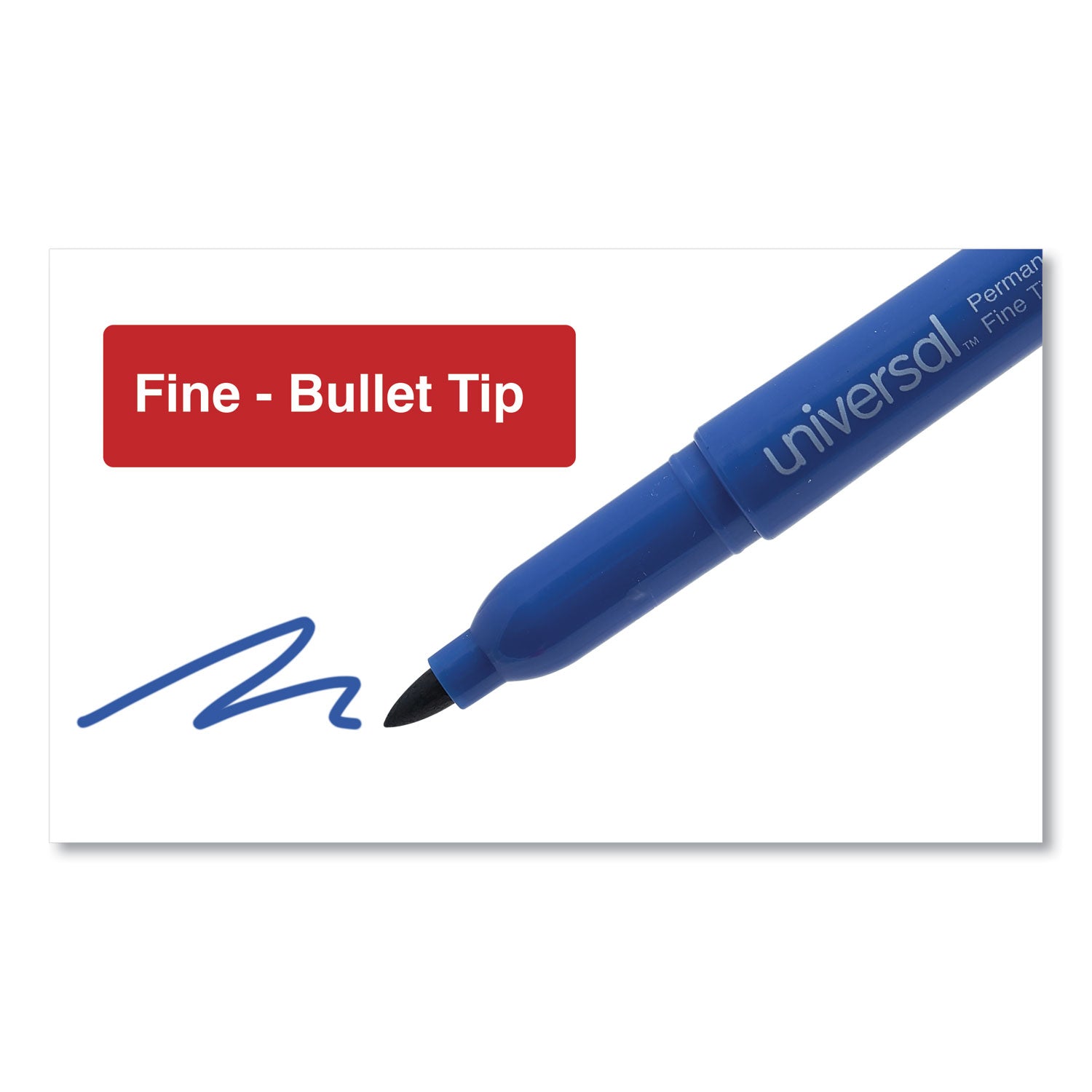 Pen-Style Permanent Marker, Fine Bullet Tip, Blue