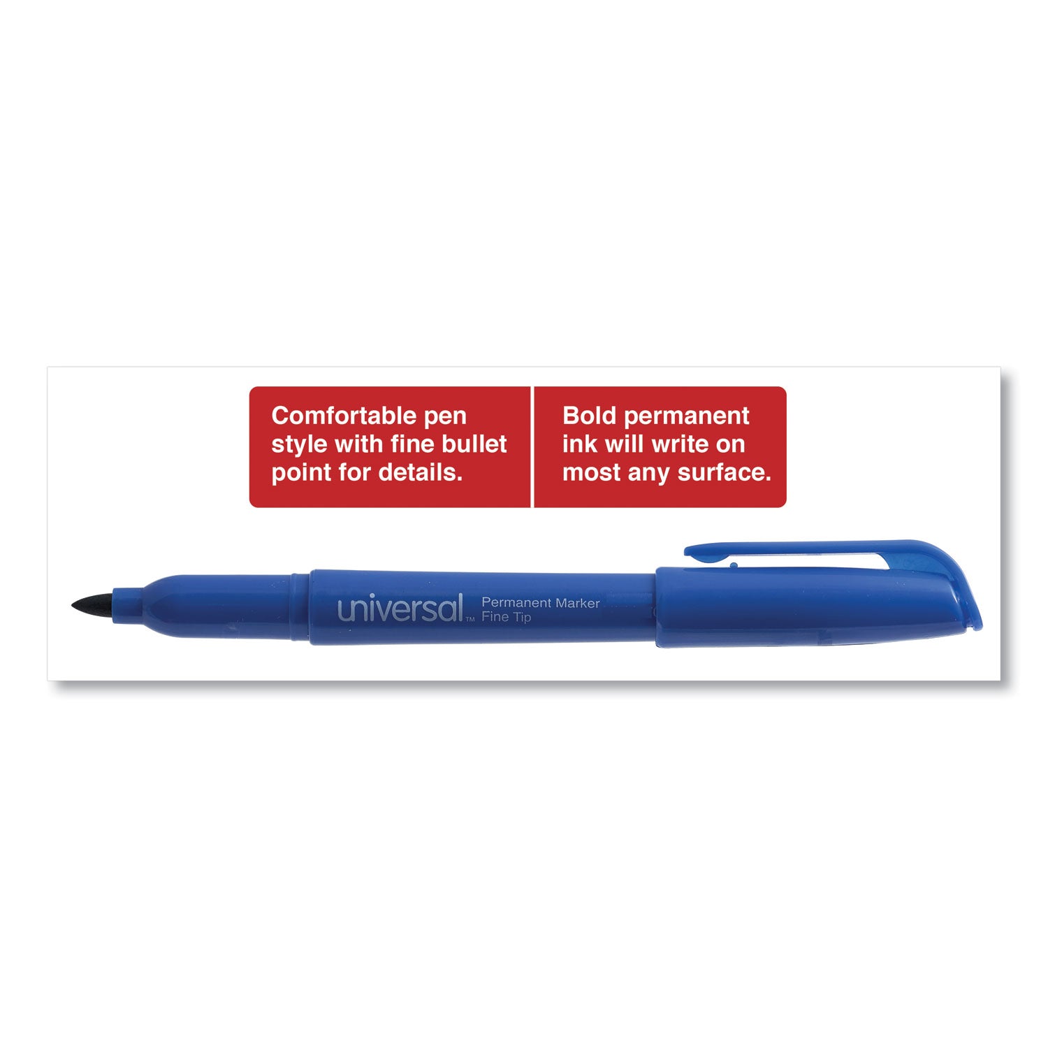 Pen-Style Permanent Marker, Fine Bullet Tip, Blue