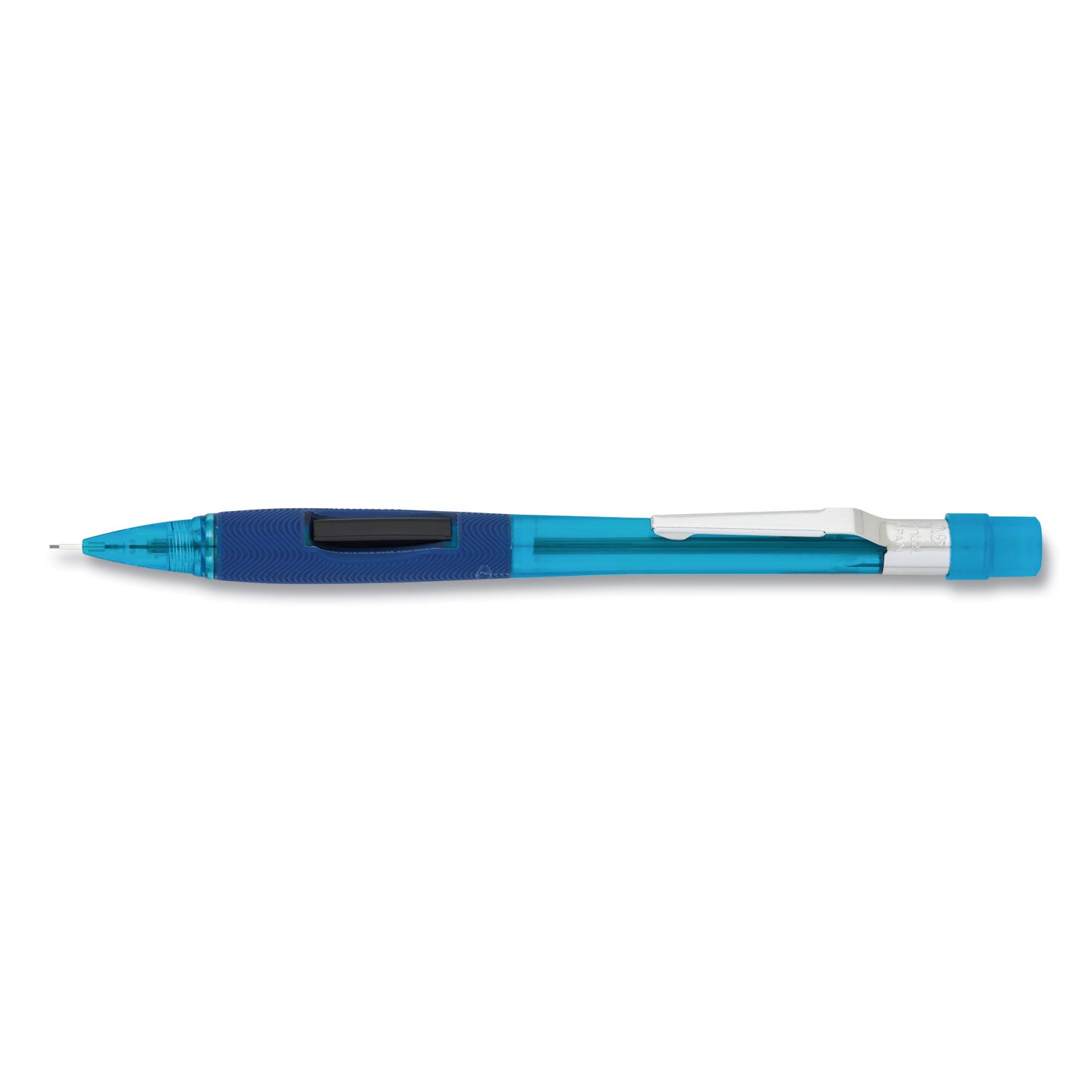 Pentel Quicker Clicker Mechanical Pencil - 0.5 mm Lead - HB - Refillable - Transparent Blue Barrel - 1 Each