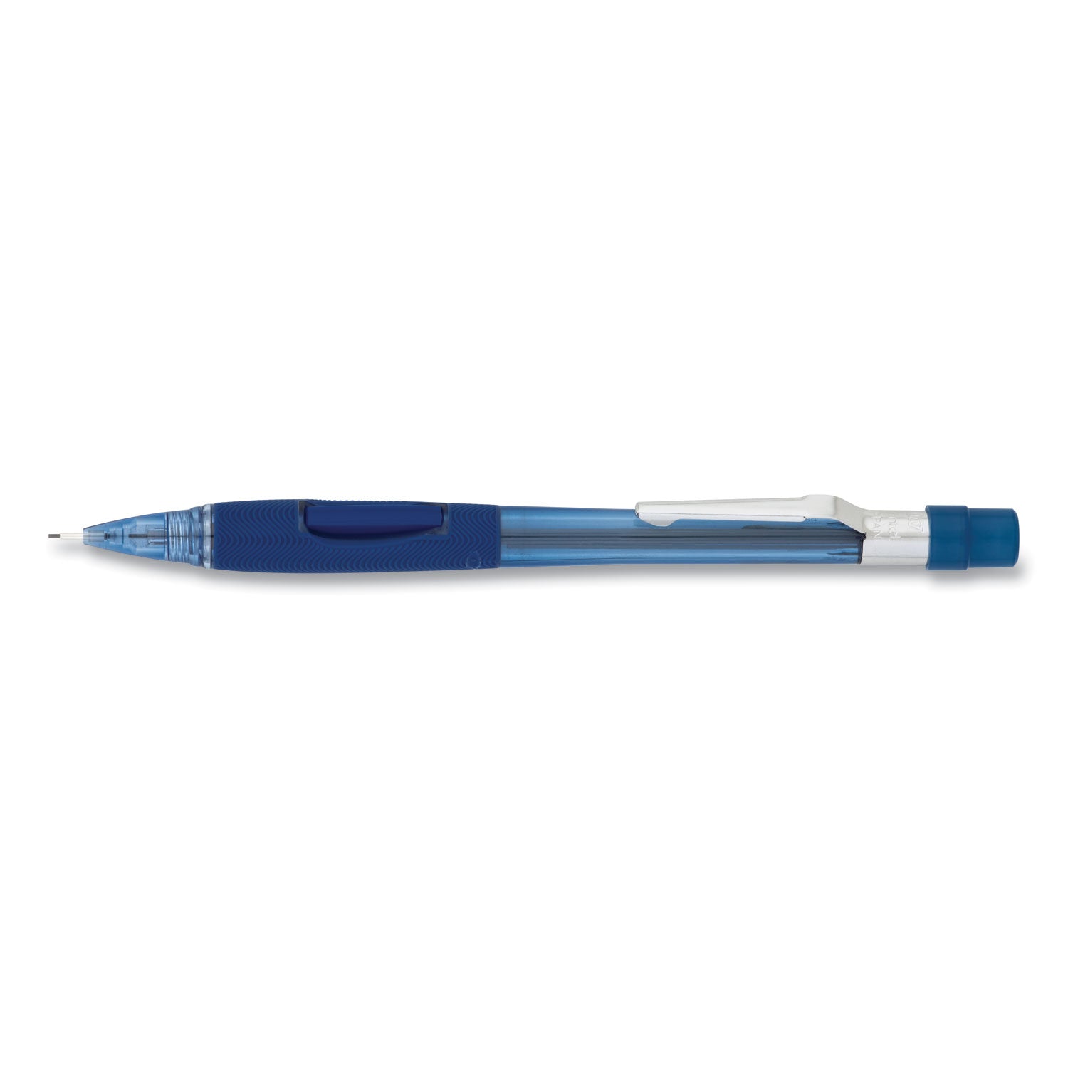 Pentel Quicker Clicker Automatic Pencils - 0.7 mm Lead - #2 - Refillable - Transparent Blue Barrel - 1 Each