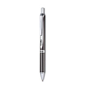 Pentel Energel Alloy Rollerball Pen - 0.7 mm Medium Pen Point - Refillable - Retractable - Black Ink - Gel-based - Black Metal Barrel - Stainless Steel Tip - 1 Each