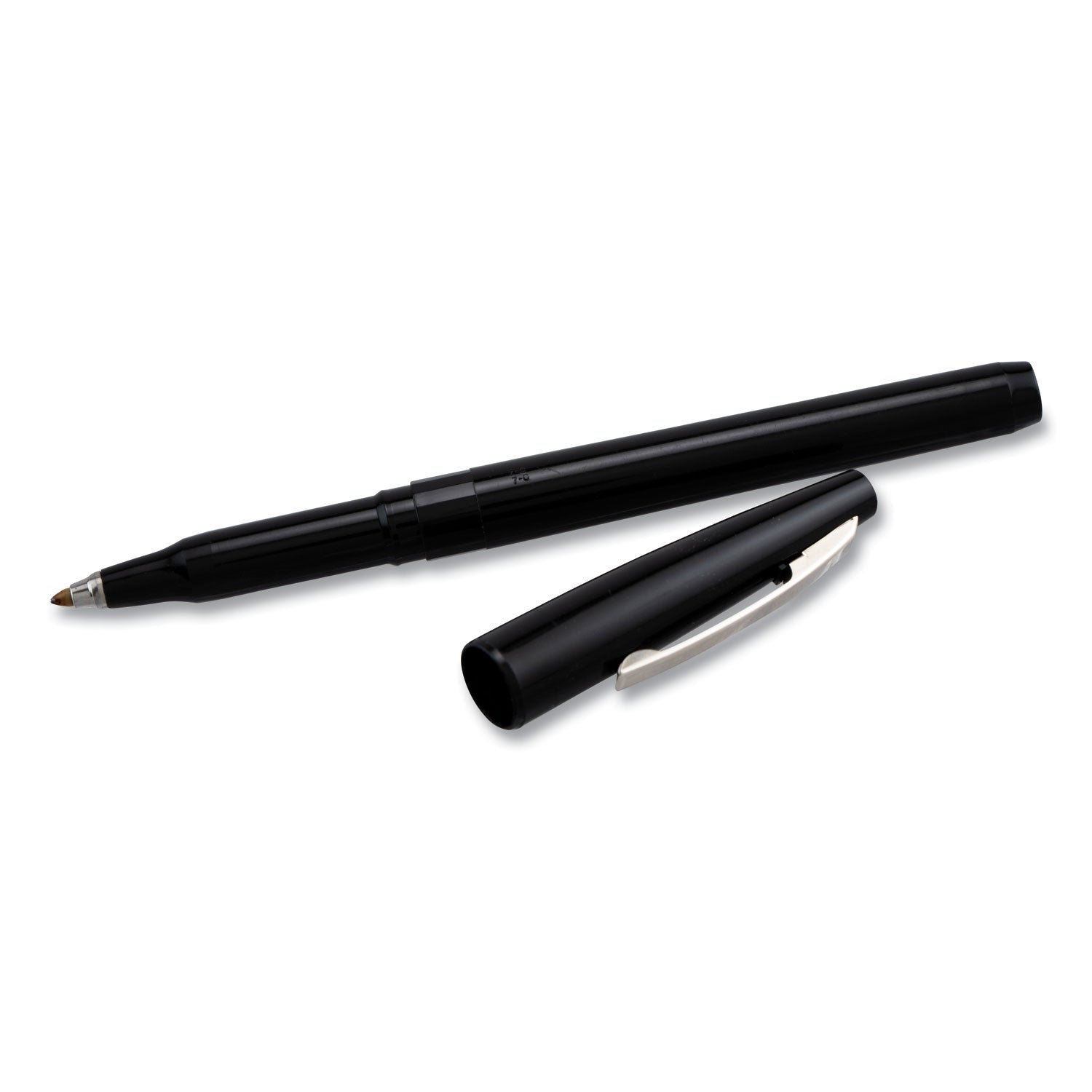 Pentel Rolling Writer Pens - 0.8 mm Medium Pen Point - Black Ink - Black Plastic Barrel - 1 Dozen