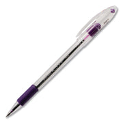 Pentel R.S.V.P. Ballpoint Stick Pens - 0.7 mm Fine Pen Point - Refillable - Violet Ink - Clear Barrel - 1 Dozen