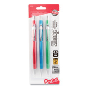 Pentel Sharp Premium Mechanical Pencils, 0.5 mm Black HB Lead, Refillable, Assorted Barrels, 3 Pack