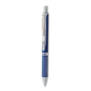 0.7 mm Medium Pen Point - Refillable - Retractable - Black Ink - Gel-based - Blue Metal Barrel - Stainless Steel Tip - 1 Each
