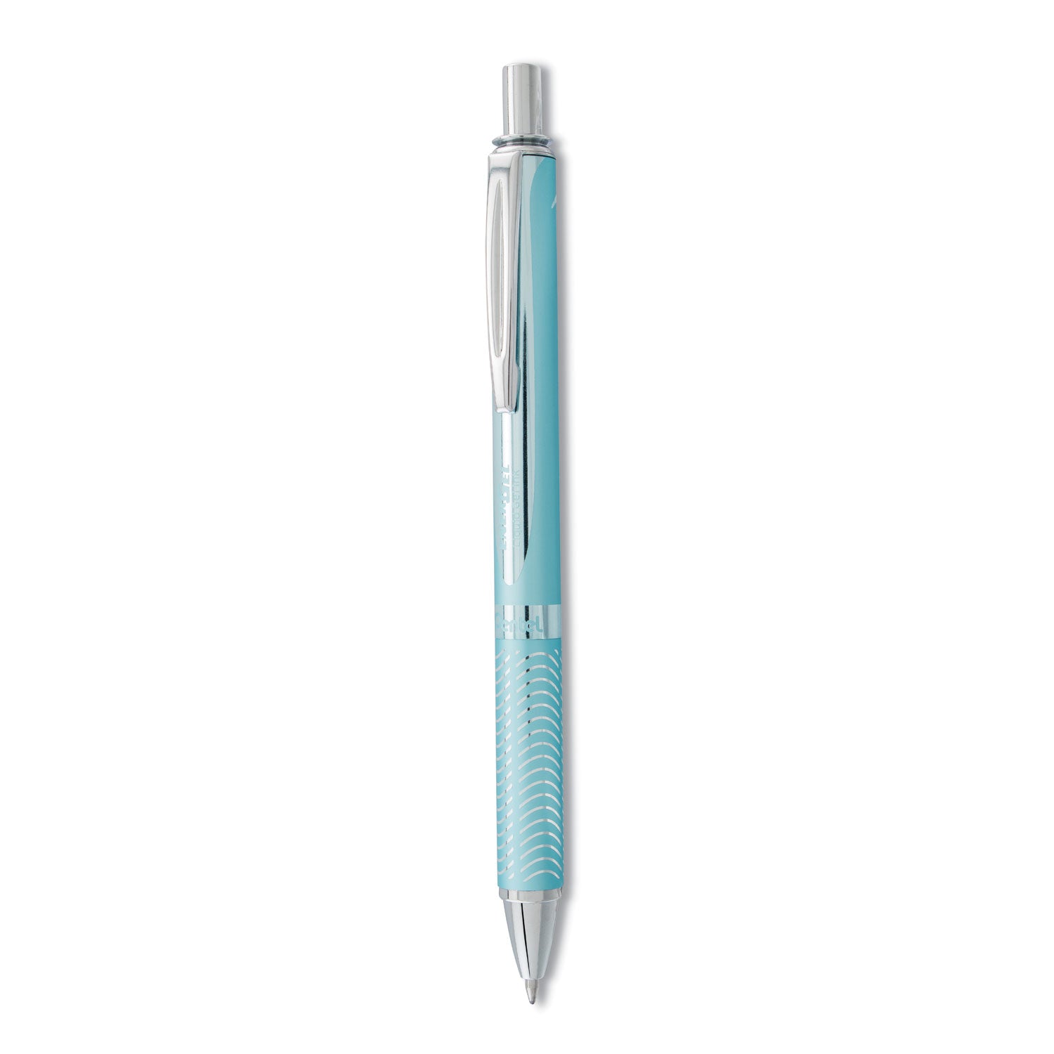 Pentel EnerGel Alloy Rollerball Pen - 0.7 mm Medium Pen Point - Refillable - Retractable - Black Ink - Gel-based - Aqua Marine Aluminum Alloy Barrel - Stainless Steel Tip - 1 Each