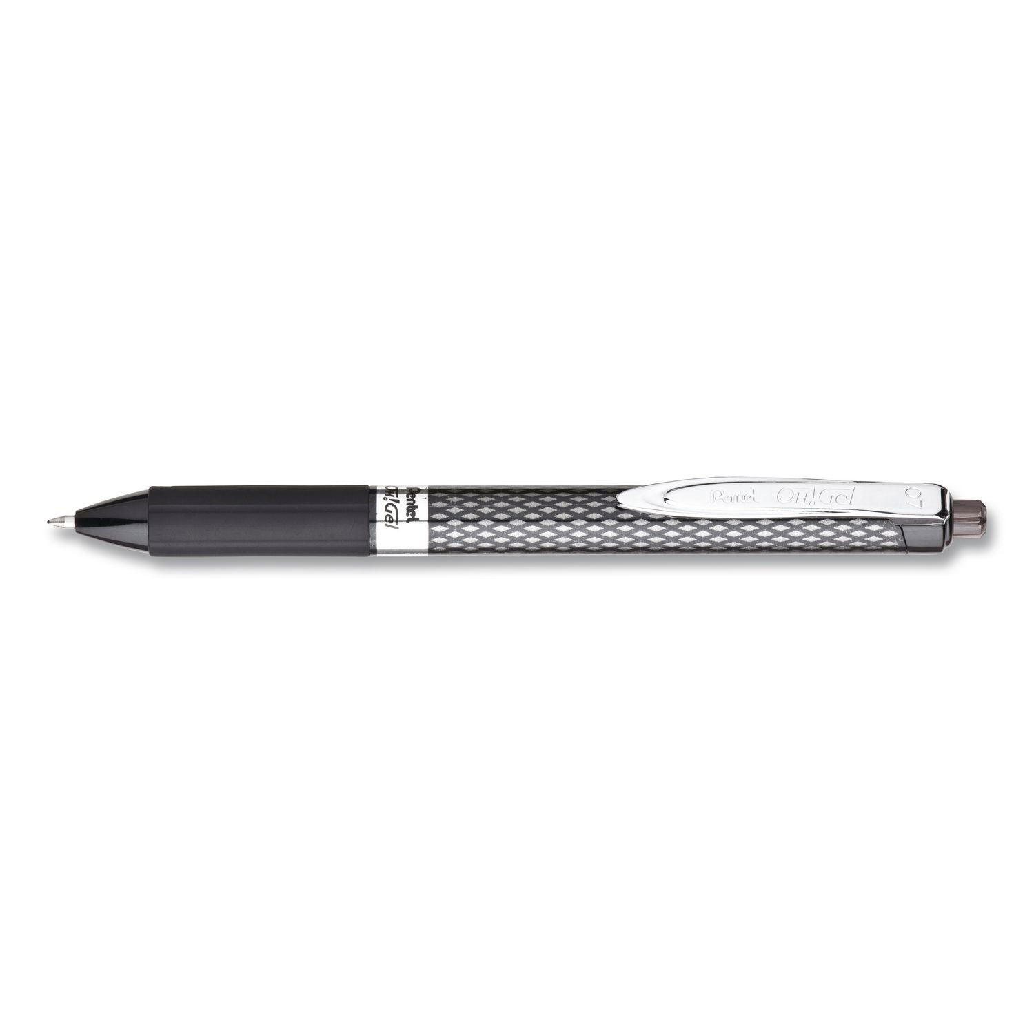 Pentel OH! Medium Point Gel Pens - 0.7 mm Medium Pen Point - Black Ink - Gel-based - Carbon Fiber Barrel - 1 Dozen