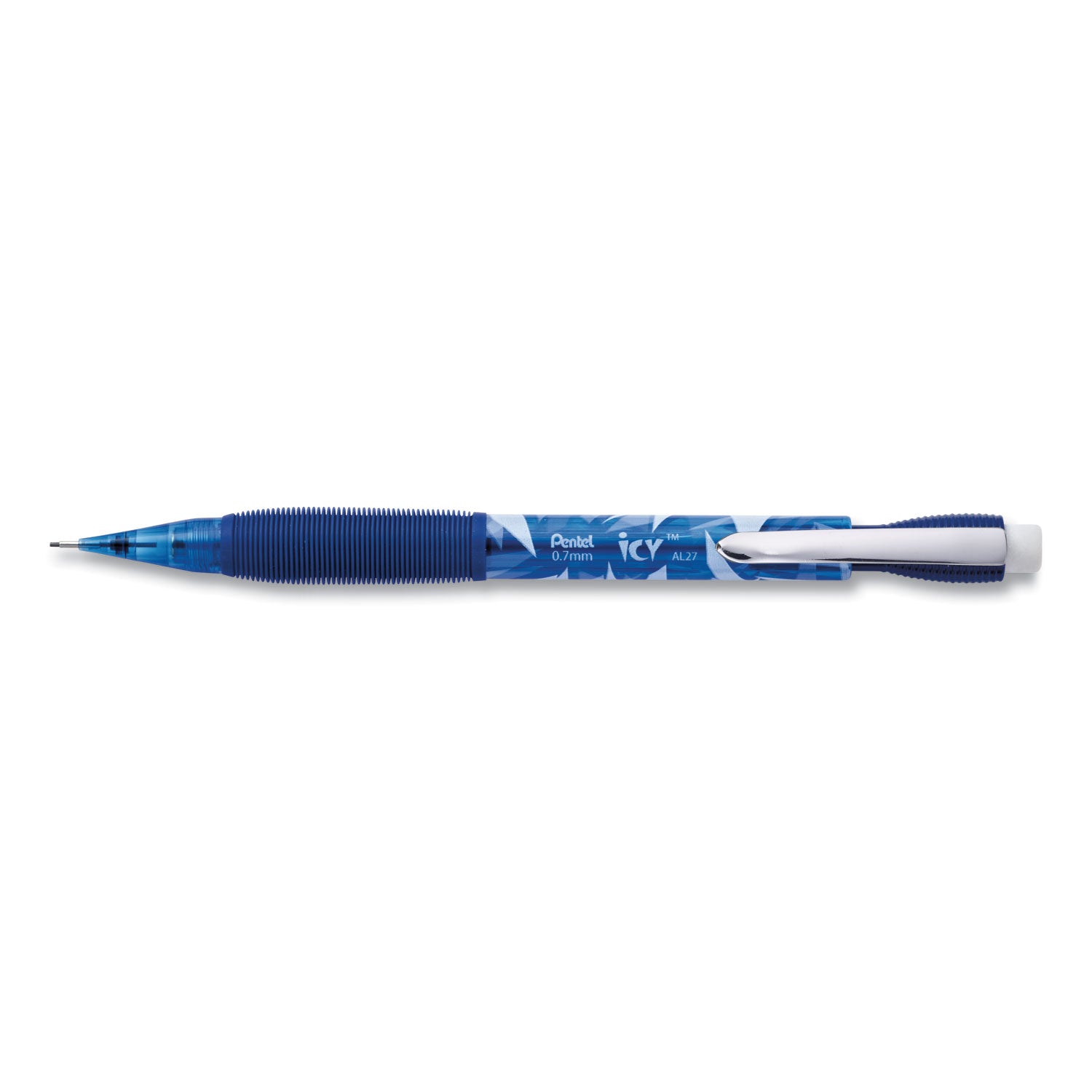 Pentel Icy Mechanical Pencil - 0.7 mm Lead - #2 - Refillable - Blue Barrel - 1 Dozen
