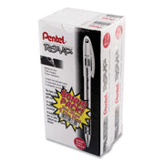 Pentel R.S.V.P. Ballpoint Stick Pens - Medium Pen Point - Refillable - Black Ink - Clear Barrel - Stainless Steel Tip - 24 / Pack