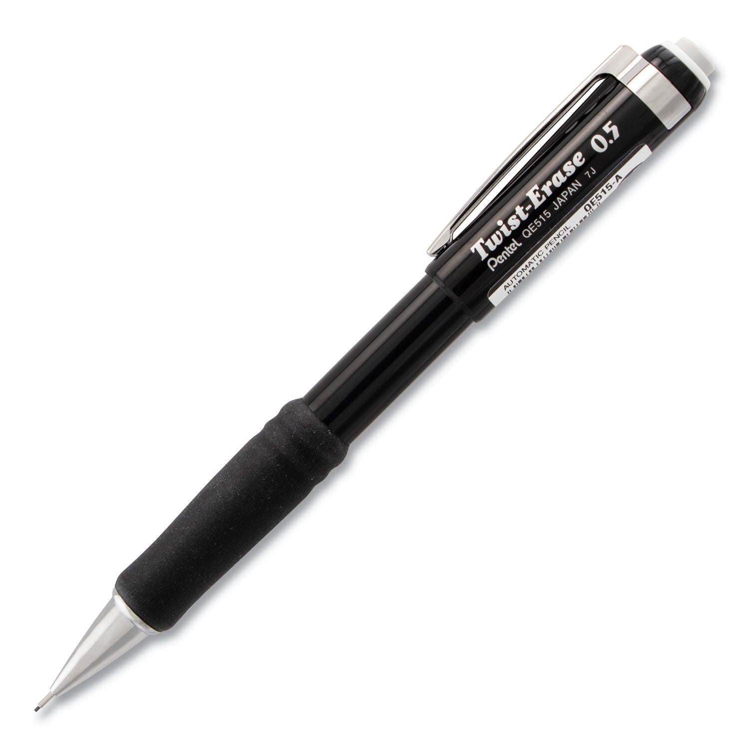 Pentel Twist-Erase III Mechanical Pencil - 0.5 mm Lead - HB - Refillable - Black Barrel - 1 Each