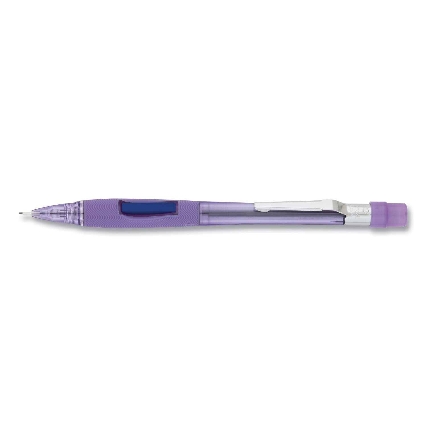Pentel Quicker Clicker Automatic Pencils - 0.7 mm Black Lead - 2HB - Refillable - Transparent Violet Barrel - 1 Each