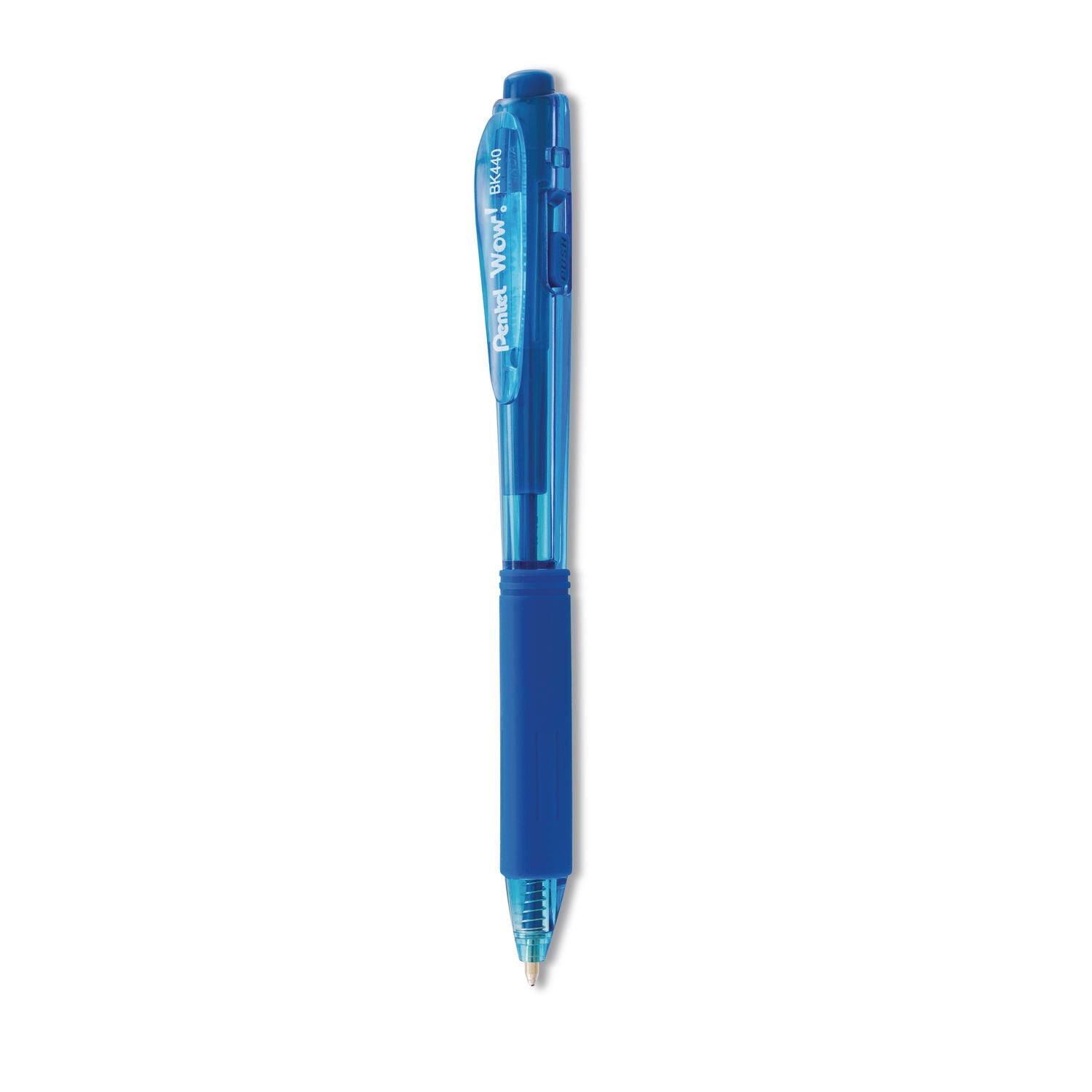 Pentel WOW! Retractable Ballpoint Pens - 1 mm Medium Pen Point - Retractable - Blue Ink - Blue Barrel - 1 Dozen