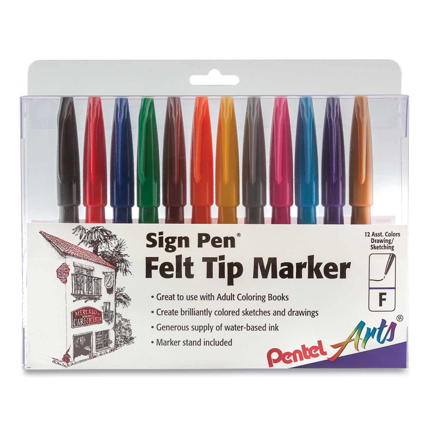 Sign Pen®, Fine Point Color Markers, Assorted, Pack of 12