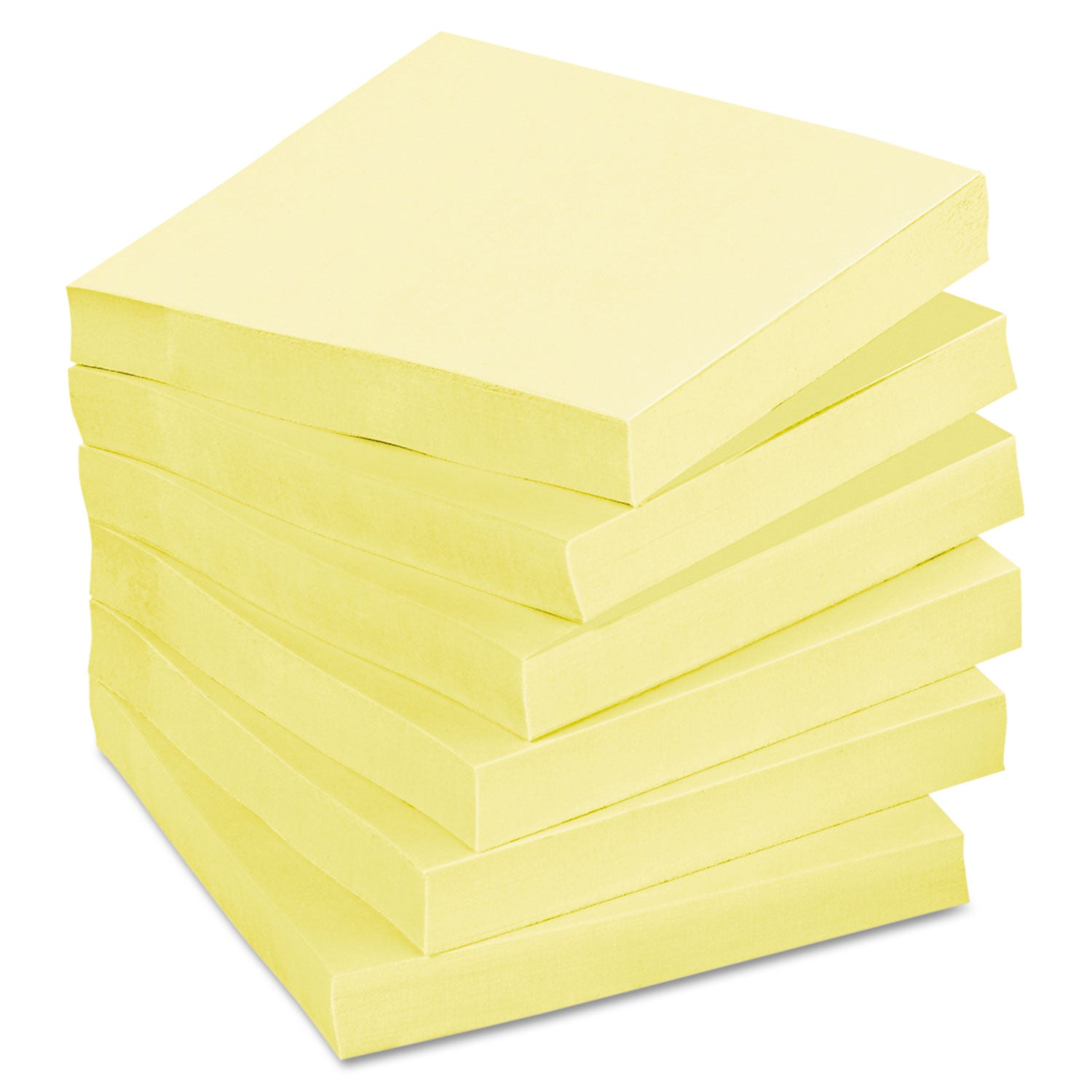 Post-it&reg; Greener Notes - 1200 - 3" Flag/Note Width x 3" Flag/Note Length - Square - 100 Sheets per Pad - Unruled - Canary Yellow - Paper - Self-adhesive, Repositionable - Recycled - 1 Pack