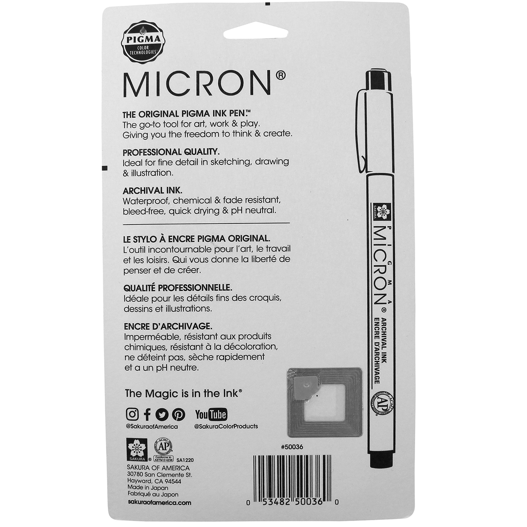 Pigma Micron Pens, Black, Size 02, 6-Pack, Blister Card