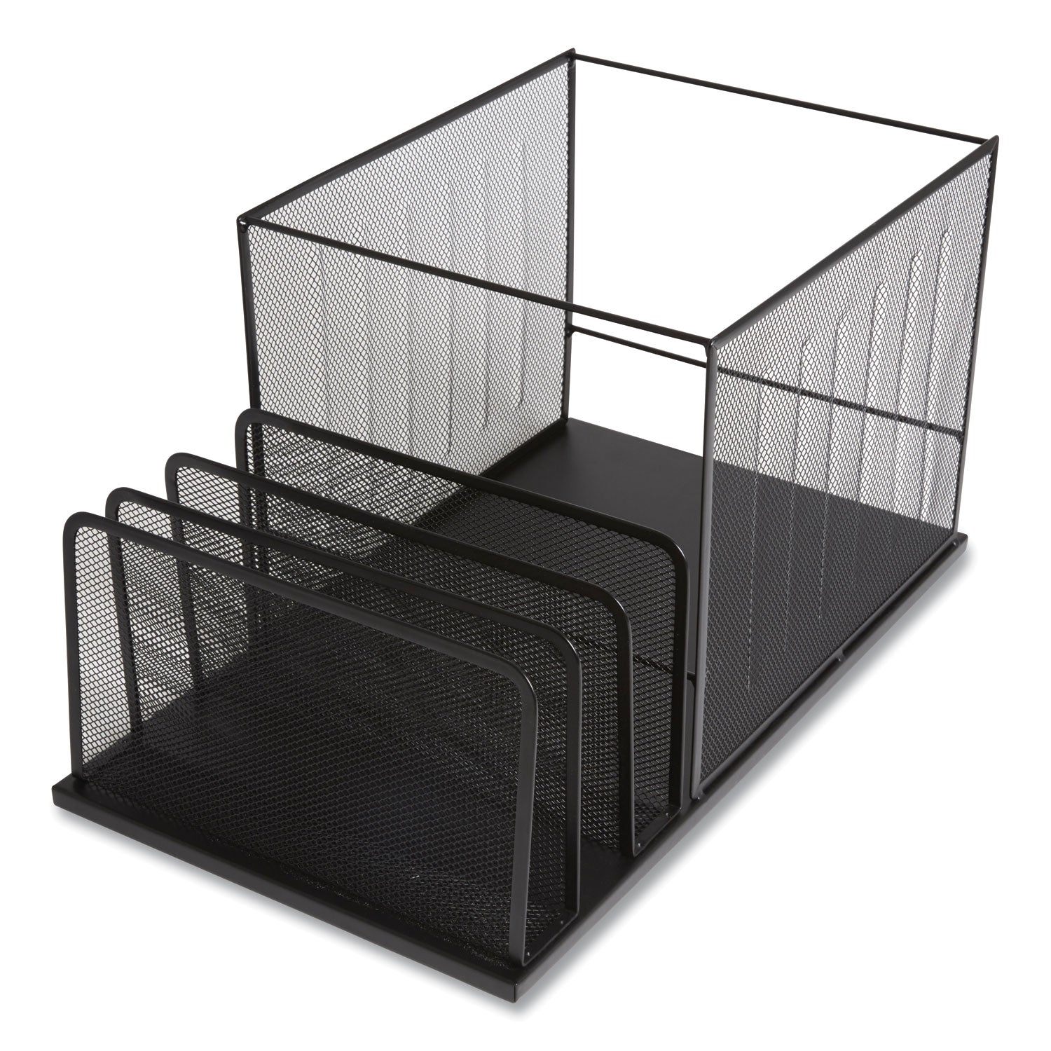 Wire Mesh Combination Organizer, Incline Sorter/hanging File, 4 Sections, Letter-Size, 11.81 X 20.28 X 11.81, Matte Black