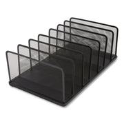 Wire Mesh Vertical Document Sorter, 7 Sections, Letter-Size, 8.54 X 15.43 X 8.77, Matte Black