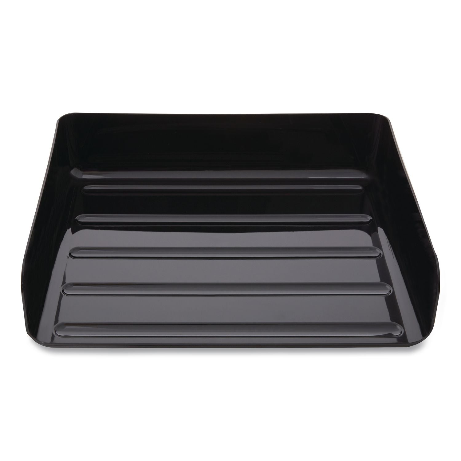 Side-Load Stackable Plastic Document Tray, 1 Section, Legal-Size, 15.06 X 9.72 X 3.01, Black, 2/pack