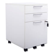 Essentials Mobile Pedestal File, Left Or Right, 3-Drawers: Box/box/file, Legal/letter, White, 15.6" X 21.3" X 24.3"