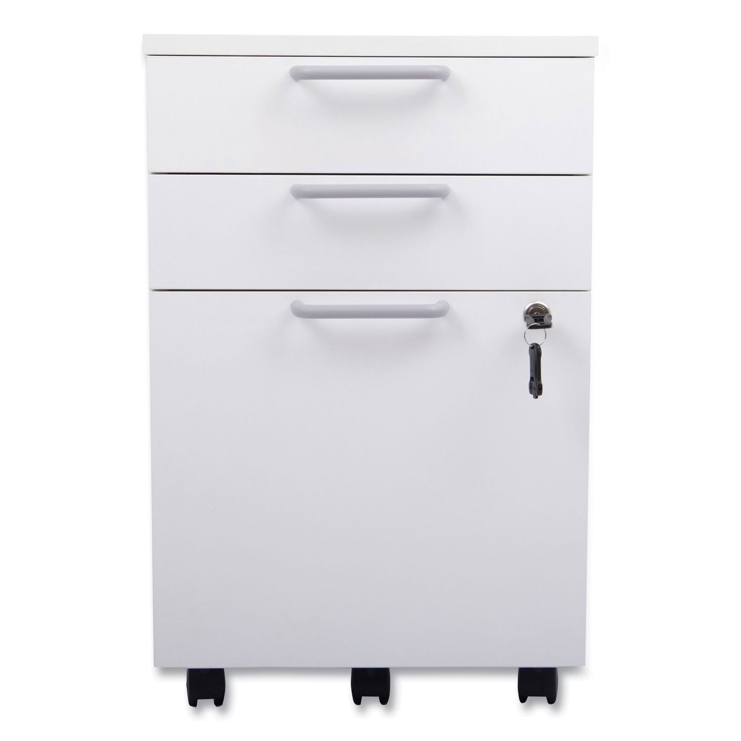 Essentials Mobile Pedestal File, Left Or Right, 3-Drawers: Box/box/file, Legal/letter, White, 15.6" X 21.3" X 24.3"
