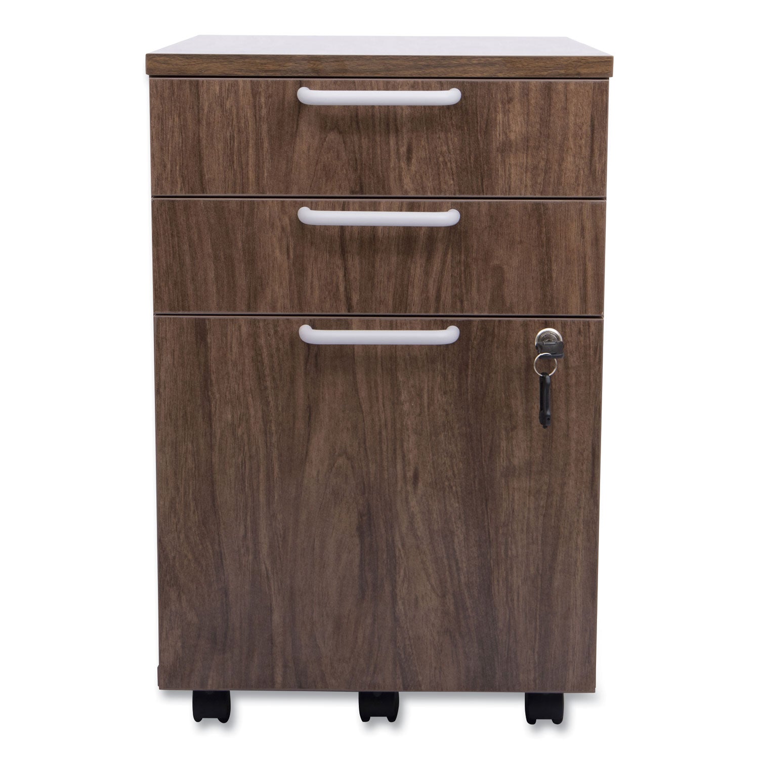 Essentials Mobile Pedestal File, Left Or Right, 3-Drawers: Box/box/file, Legal/letter, Espresso, 15.6" X 21.3" X 24.3"