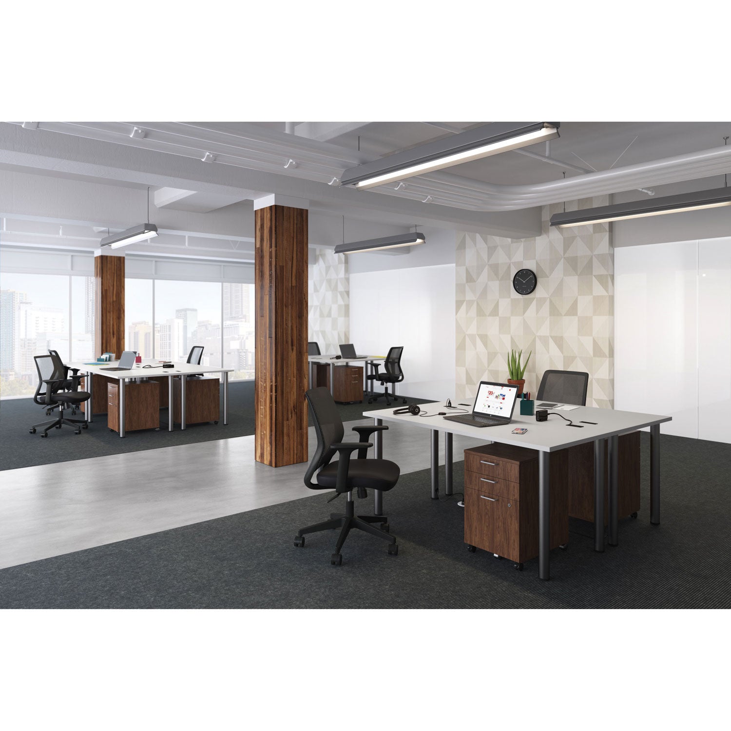 Essentials Mobile Pedestal File, Left Or Right, 3-Drawers: Box/box/file, Legal/letter, Espresso, 15.6" X 21.3" X 24.3"