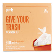 Twist-Tie Light-Duty Can Liners, 10 gal, 0.36 mil, 24" x 24", Clear, Flat Pack, 300/Box