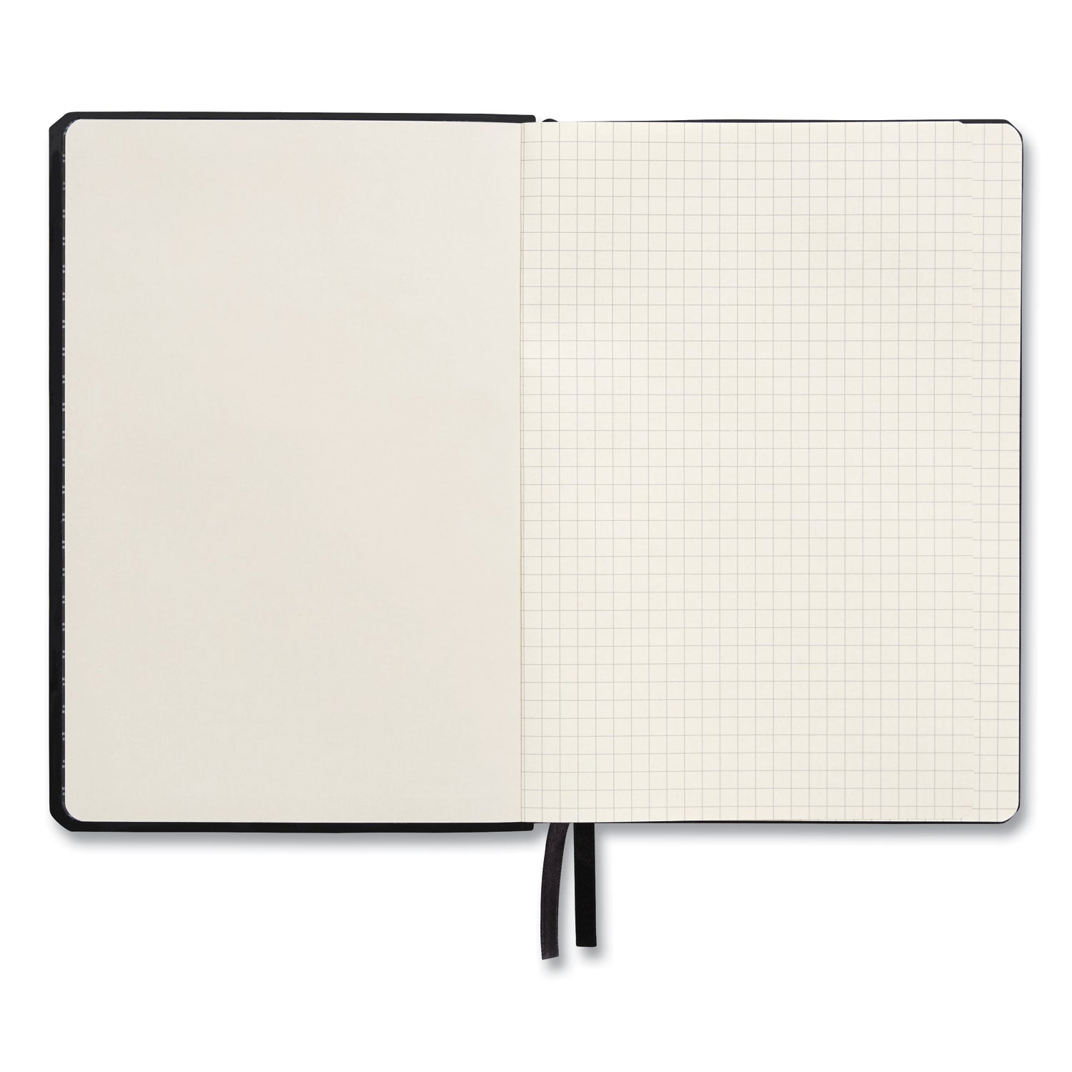 Flexible-Cover Business Journal with Elastic Closure, 1-Subject, Quadrille Rule (5 sq/in), Black Cover, (128) 8 x 5.5 Sheets
