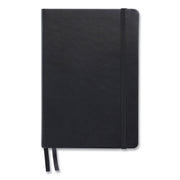 Flexible-Cover Business Journal with Elastic Closure, 1-Subject, Narrow Rule, Black Cover, (128) 8 x 5.5 Sheets